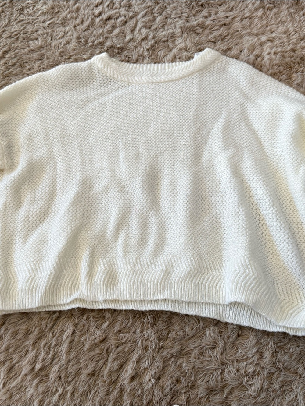 Classic Cream Lightweight Knit Sweater - Women